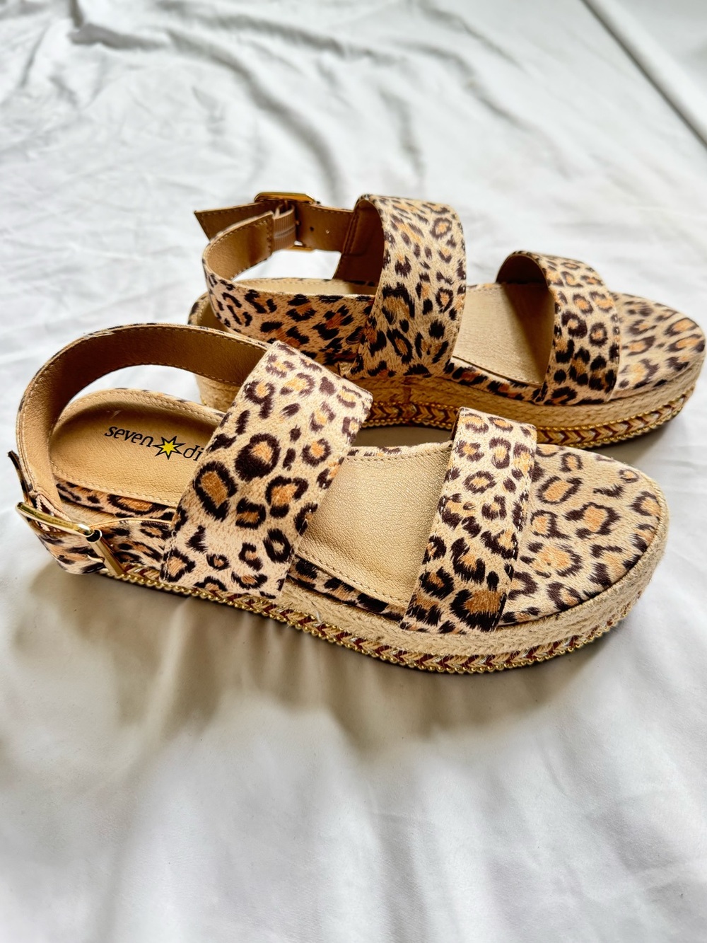 Leopard Print Platform Sandals